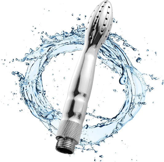 Premium Aluminum Handheld Shower Douche System - Anal and Vaginal Cleaning Kit with Velvet Carry Bag