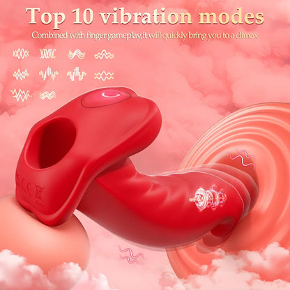 10-Mode Flexible Silicone Finger Vibrator for G-Spot and Clitoral Stimulation