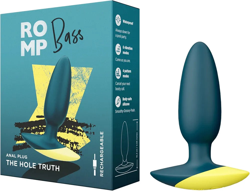 ROMP 4-Inch Waterproof Silicone Prostate Massager with 6 Vibration Modes