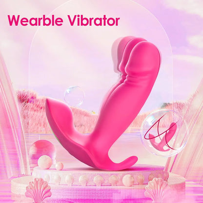 Rose-Shaped App-Controlled Wearable G-Spot Vibrator with 10 Vibration Modes for Women