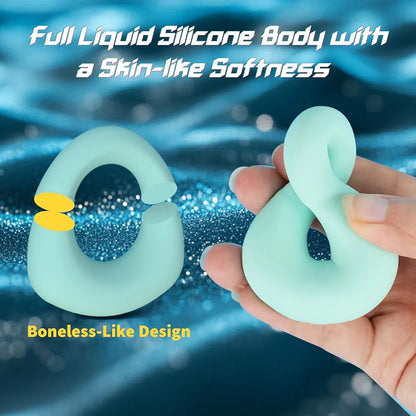 HOESDIK Rechargeable Silicone Vibrating Cock Ring with App Control and 10 Vibration Modes