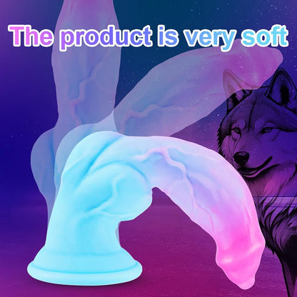 8-Inch Fantasy Creature Silicone Dildo with Suction Cup - Textured Monster-Style Anal Toy
