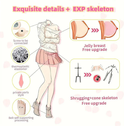 3.6FT 35LB Realistic TPE Silicone Adult Female Sex Doll with Lifelike Features and Standing Pose