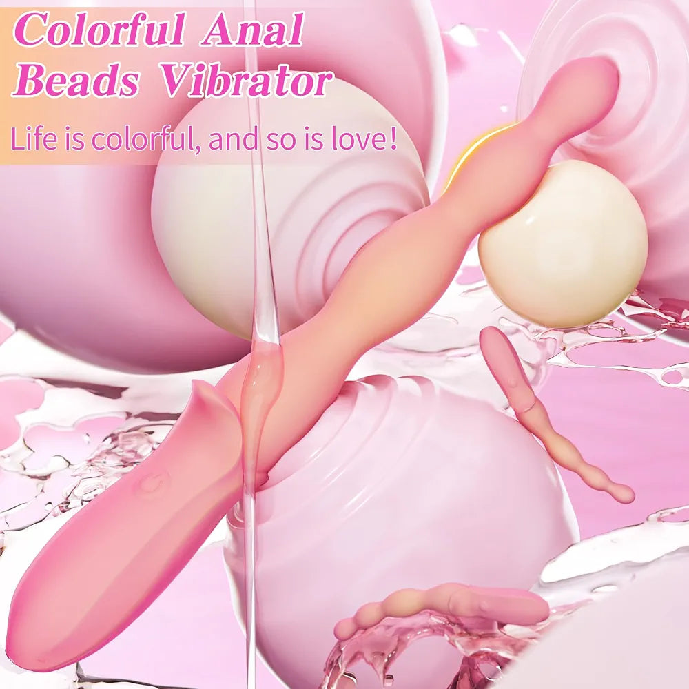 Bluetooth App-Controlled Vibrating Anal Bead Plug with 10 Vibration Modes for Prostate and G-Spot Stimulation