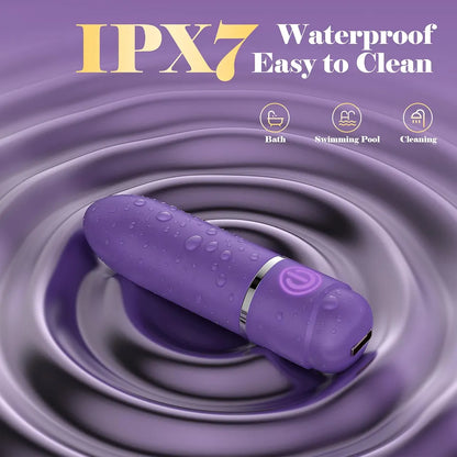 10-Mode Compact Bullet Vibrator Set with 5 Interchangeable Attachments for Targeted Stimulation