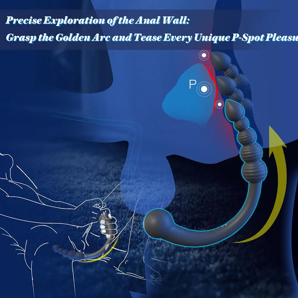 Ergonomic Dual-Ended Prostate Massager and Vibrating Anal Trainer