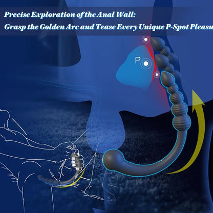 Ergonomic Dual-Ended Prostate Massager and Vibrating Anal Trainer
