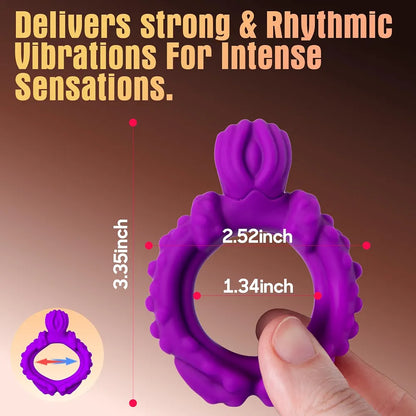 9-Mode Rechargeable Vibrating Penis Ring and Clitoral Stimulator for Couples