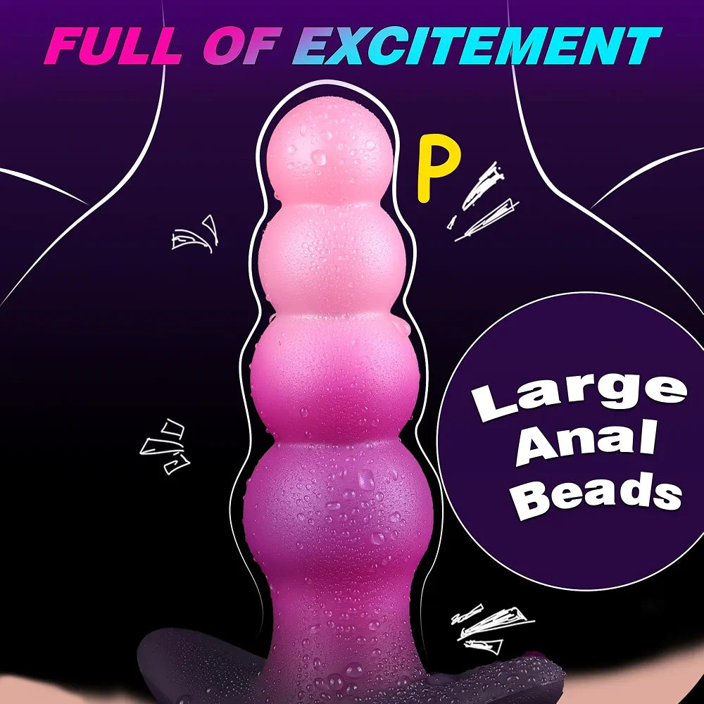 Premium 6.3-Inch Silicone Anal Bead Plug with T-Base for Prostate and G-Spot Stimulation