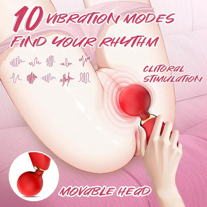 10-Mode Waterproof Mini Wand Massager for Clitoral Stimulation