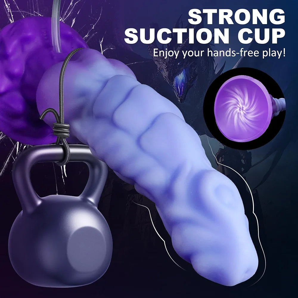 8.1" Fantasy Dragon Ejaculating Dildo with Knot and Suction Cup