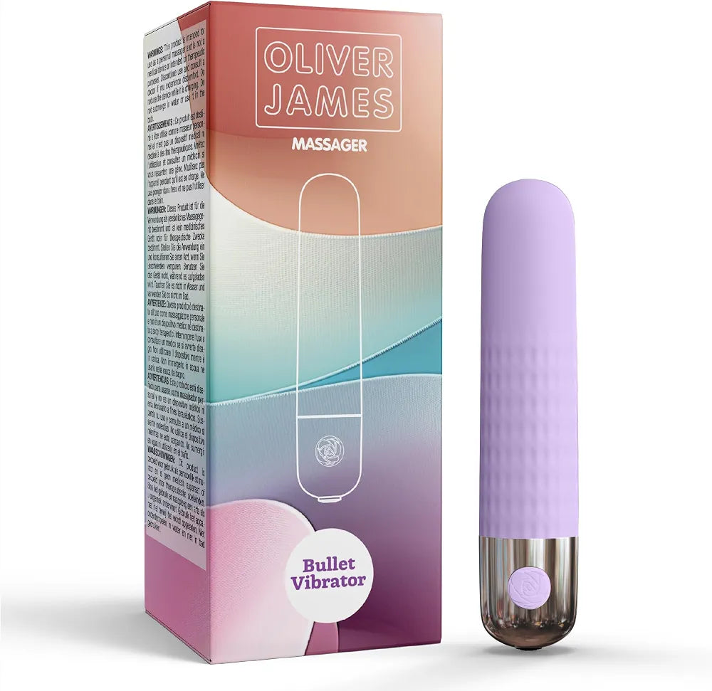 Oliver James Mini Bullet Vibrator - 10-Mode Waterproof Silicone Pocket Massager for Women