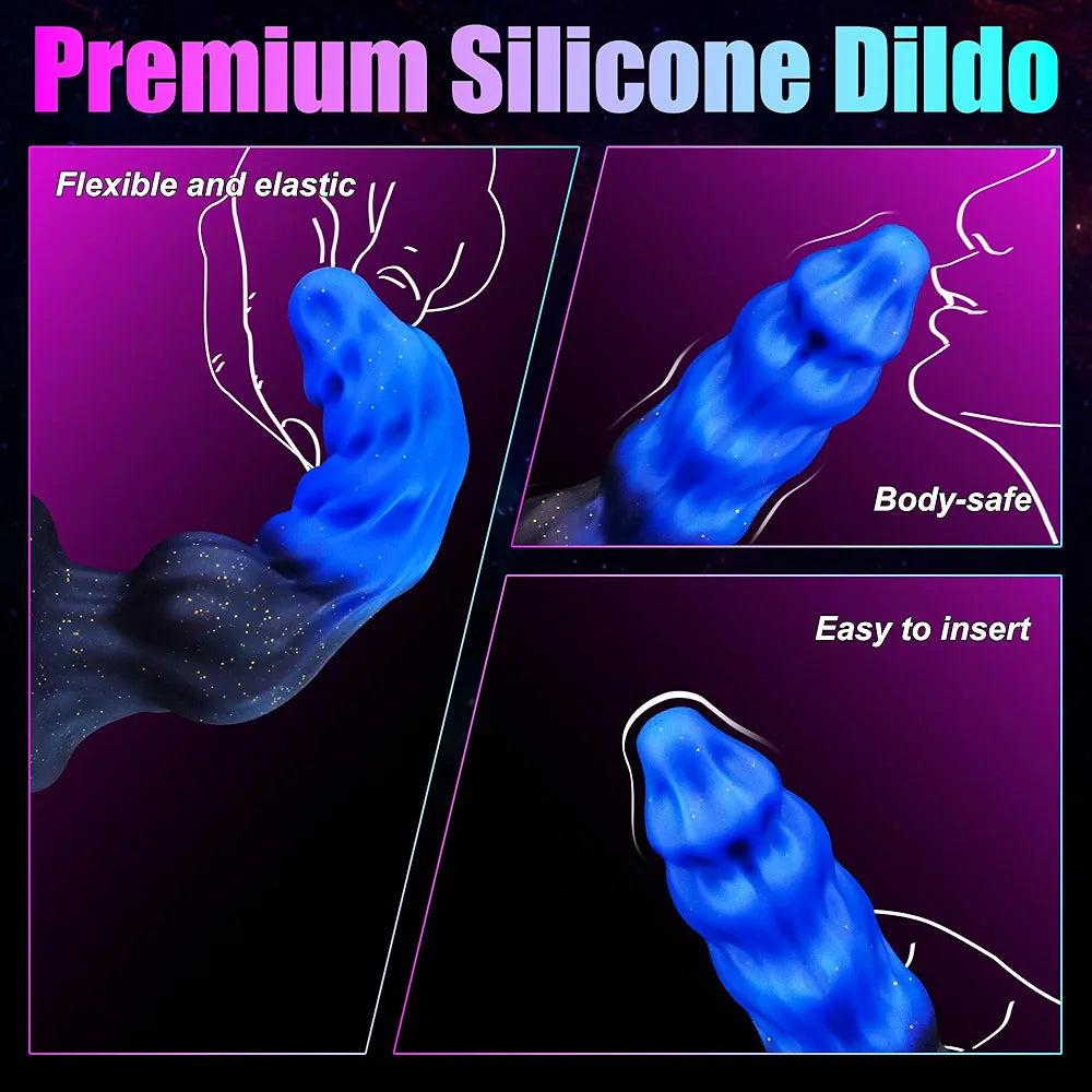 7-Inch Silicone Fantasy Dragon Knot Dildo with Suction Cup for Prostate and G-Spot Massage