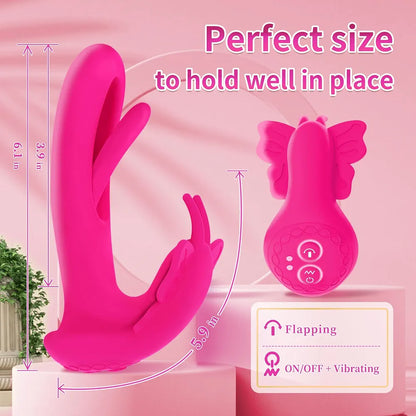 Butterfly Remote-Controlled Wearable G-Spot and Clitoral Vibrator with 9 Flapping and 9 Vibration Modes