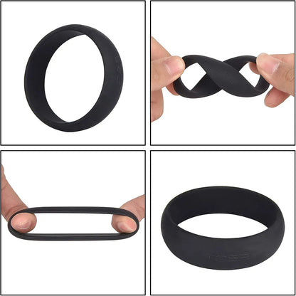 6-Piece Medical-Grade Silicone Cock Ring Set for Enhanced Performance