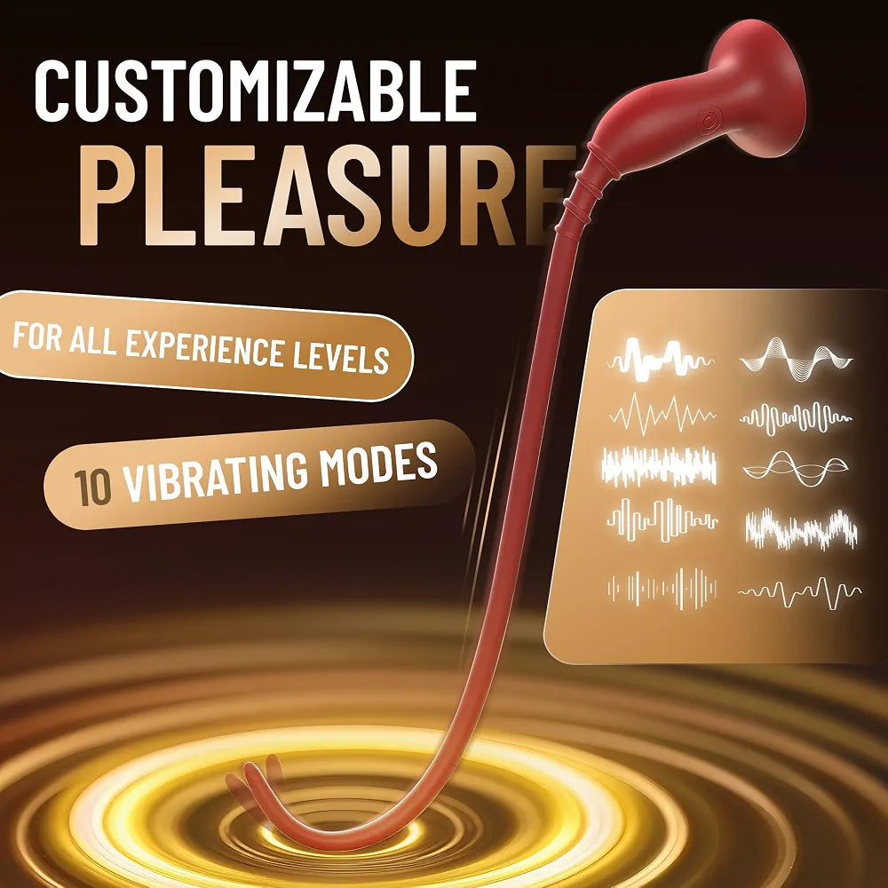 11.4-Inch Vibrating Urethral Penis Plug and Sounding Toy for Men with 10 Vibration Modes