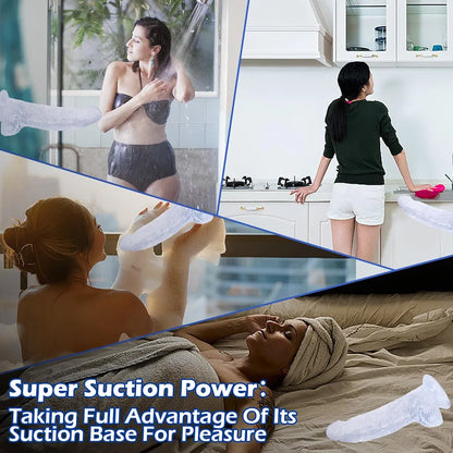 8.3-Inch Ultra-Soft Realistic Silicone Dildo with Strong Suction Cup - Lifelike G-Spot and Anal Stimulator