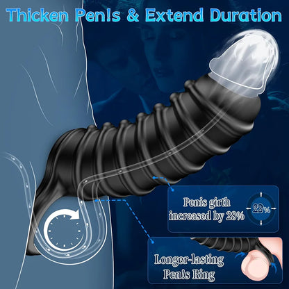 Penis Sleeve for Men- Zopokeng Textured Girth Enhancer Cock Sleeve G Spot Stimulation, Silicone Cock Ring Reusable Penis Extender, Waterproof Penis Pump Sex Toys for Male & Couples