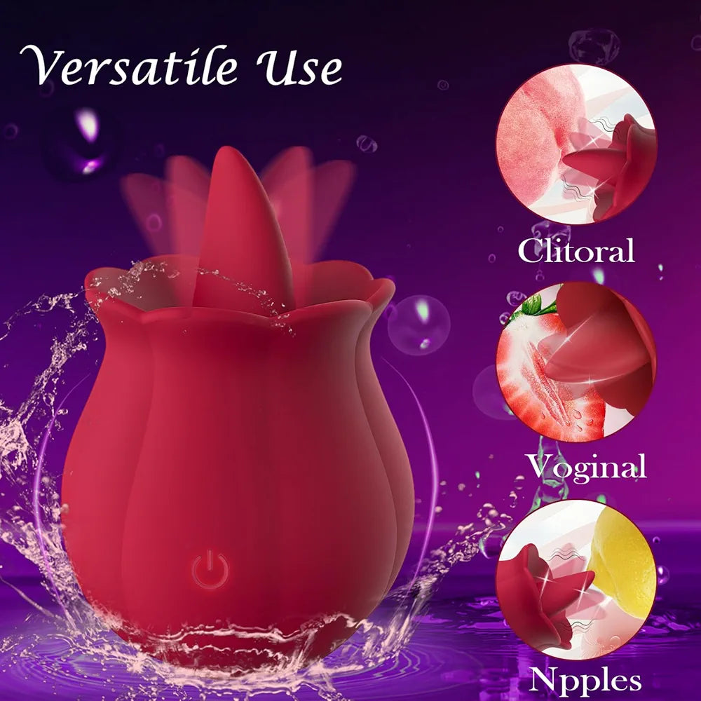 Rose-Shaped Clitoral Suction Vibrator with 10 Vibration Modes for Targeted Stimulation