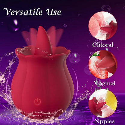 Rose-Shaped Clitoral Suction Vibrator with 10 Vibration Modes for Targeted Stimulation