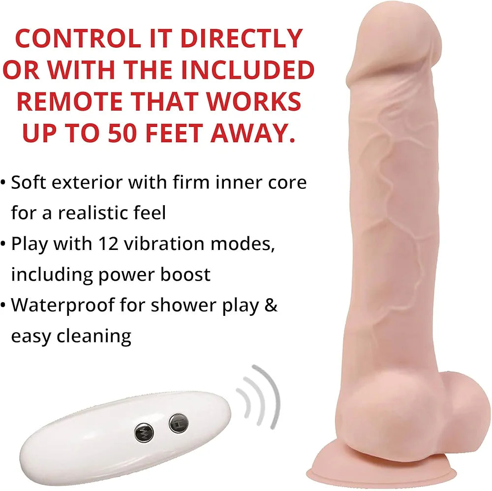 Adam & Eve Rechargeable Realistic Thrusting Dildo with Remote Control and Suction Base