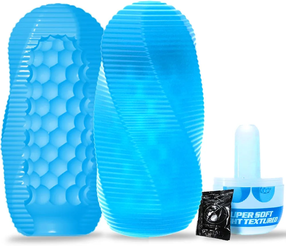 Ultra-Soft Textured Spinning Masturbator for Men with Storage Case