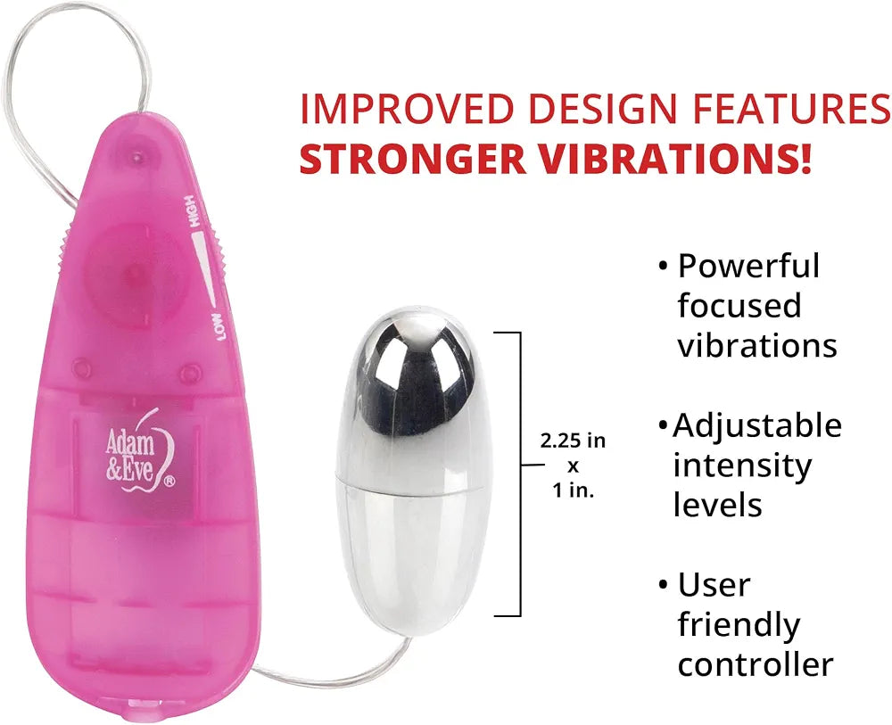Adam & Eve Vibrating Silver Bullet 2.0: Powerful Multi-Speed Clitoral & Vaginal Vibrator with 31-Inch Cord
