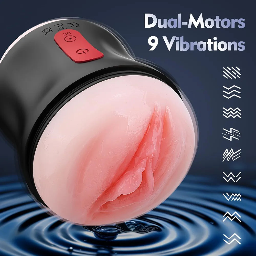 Realistic Open-Ended Male Masturbator with 9 Vibration Modes
