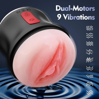 Realistic Open-Ended Male Masturbator with 9 Vibration Modes