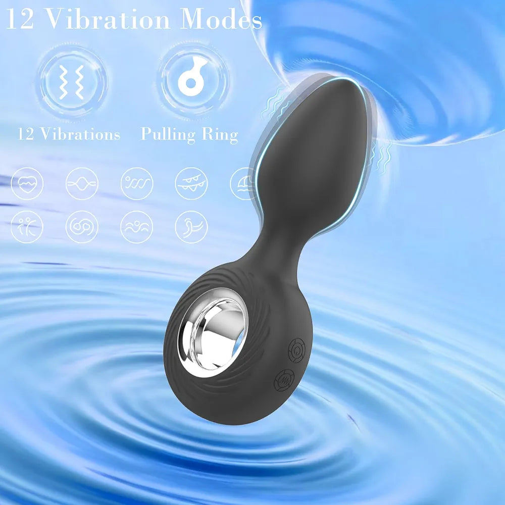 12-Mode Vibrating Anal Bead Training Kit - 3-Piece Silicone Prostate Massager Set for Beginners and Advanced Users