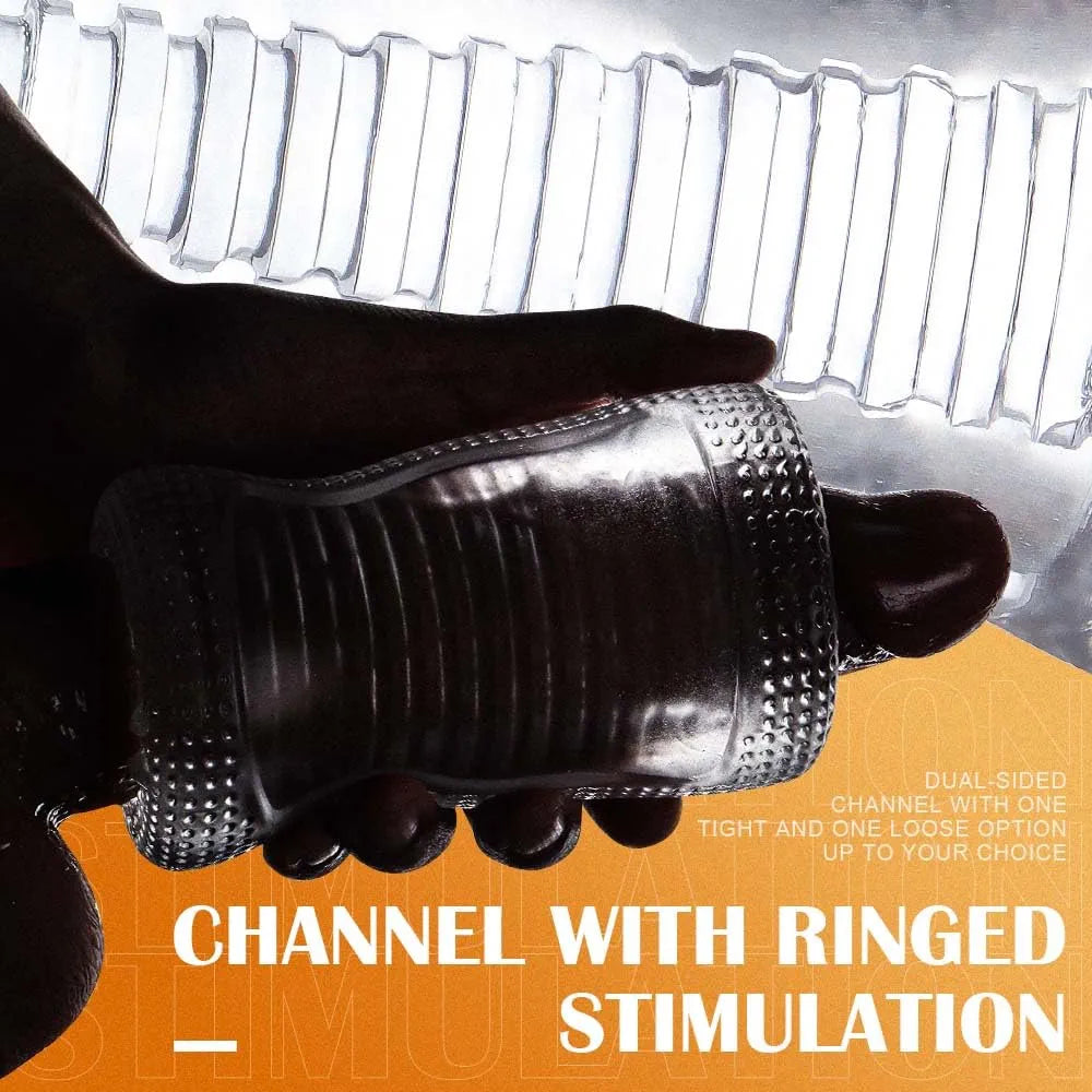 3D Spiral Textured Male Masturbator Sleeve - Clear Penis Training Stroker