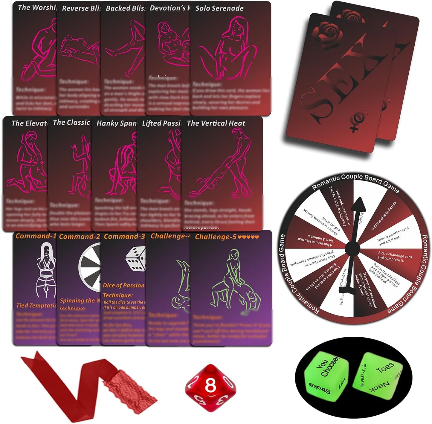 Intimate Couples' Adventure Deck: 42 Romantic Challenges, Positions, and Date Night Games with Accessories