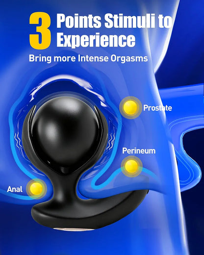 Premium Inflatable Prostate Massager with Remote and App Control - 8 Vibration Modes, Silicone