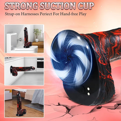 10-Inch Realistic Thrusting and Vibrating Dildo with G-Spot Stimulation for Women and Couples