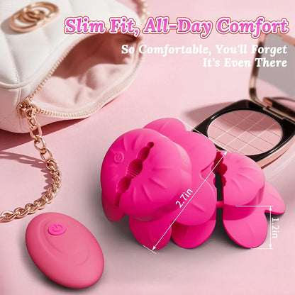 KUSHOR Remote Controlled Vibrating Nipple Clamps with 10 Modes - Adjustable Wearable Nipple Vibrator for Women