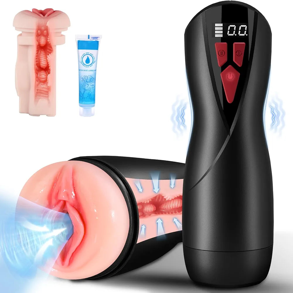 Automatic Male Masturbator with LCD Display, 9 Vibration & 5 Suction Modes