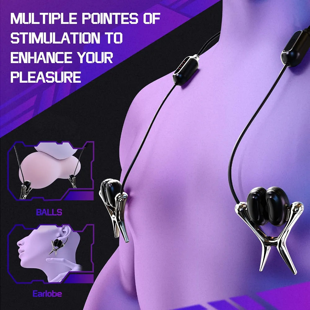 App-Controlled Vibrating Nipple and Sensitivity Clamps with 12 Modes