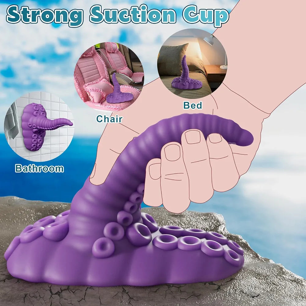 10-Mode Vibrating Fantasy Tentacle Dildo with Suction Cup - Silicone Dragon G-Spot and Anal Stimulator