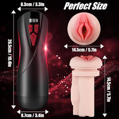 Automatic Male Masturbator with LCD Display, 9 Vibration & 5 Suction Modes