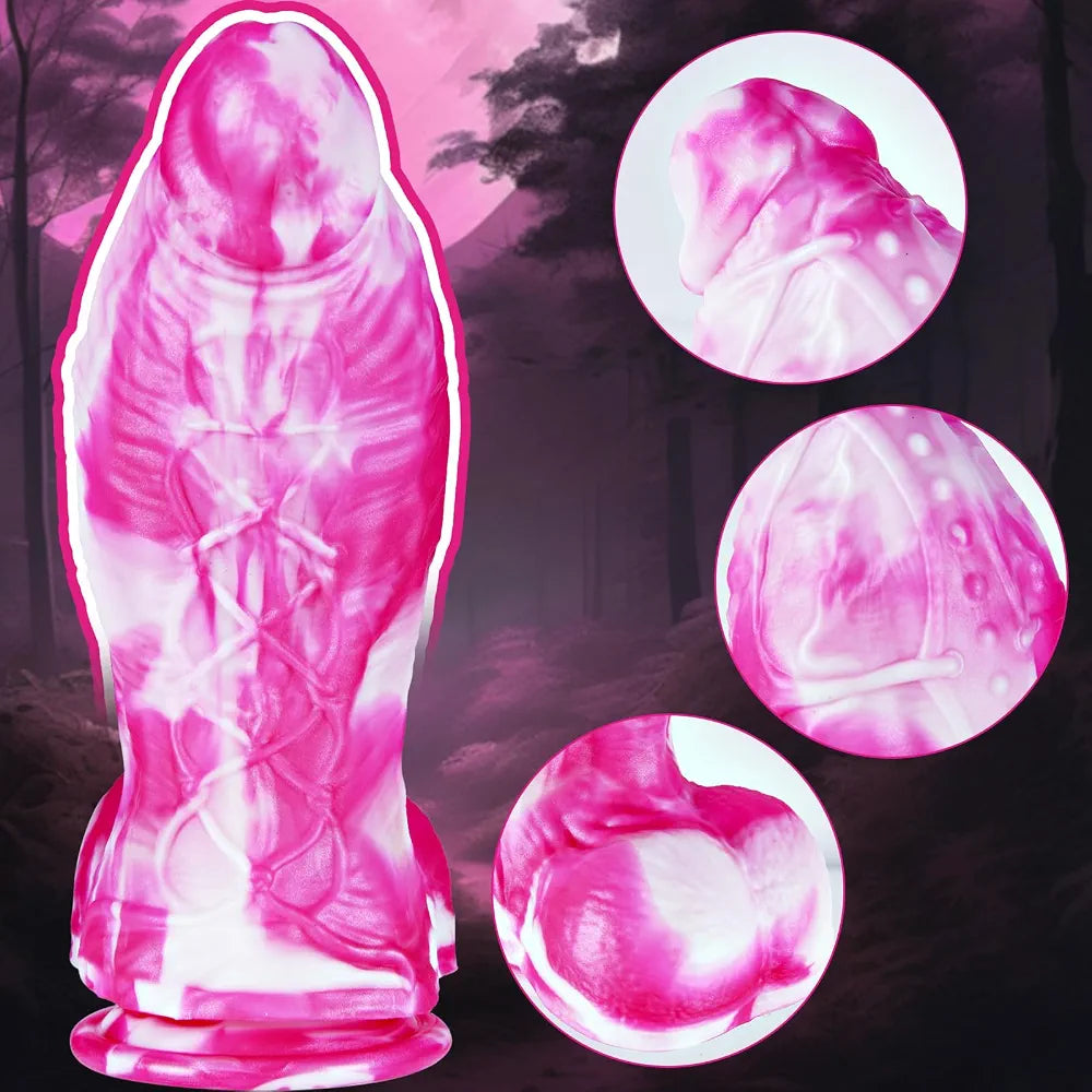 10.4" Realistic Silicone Monster Dildo with 3" Diameter and Suction Cup - Extra Large Fantasy Sex Toy