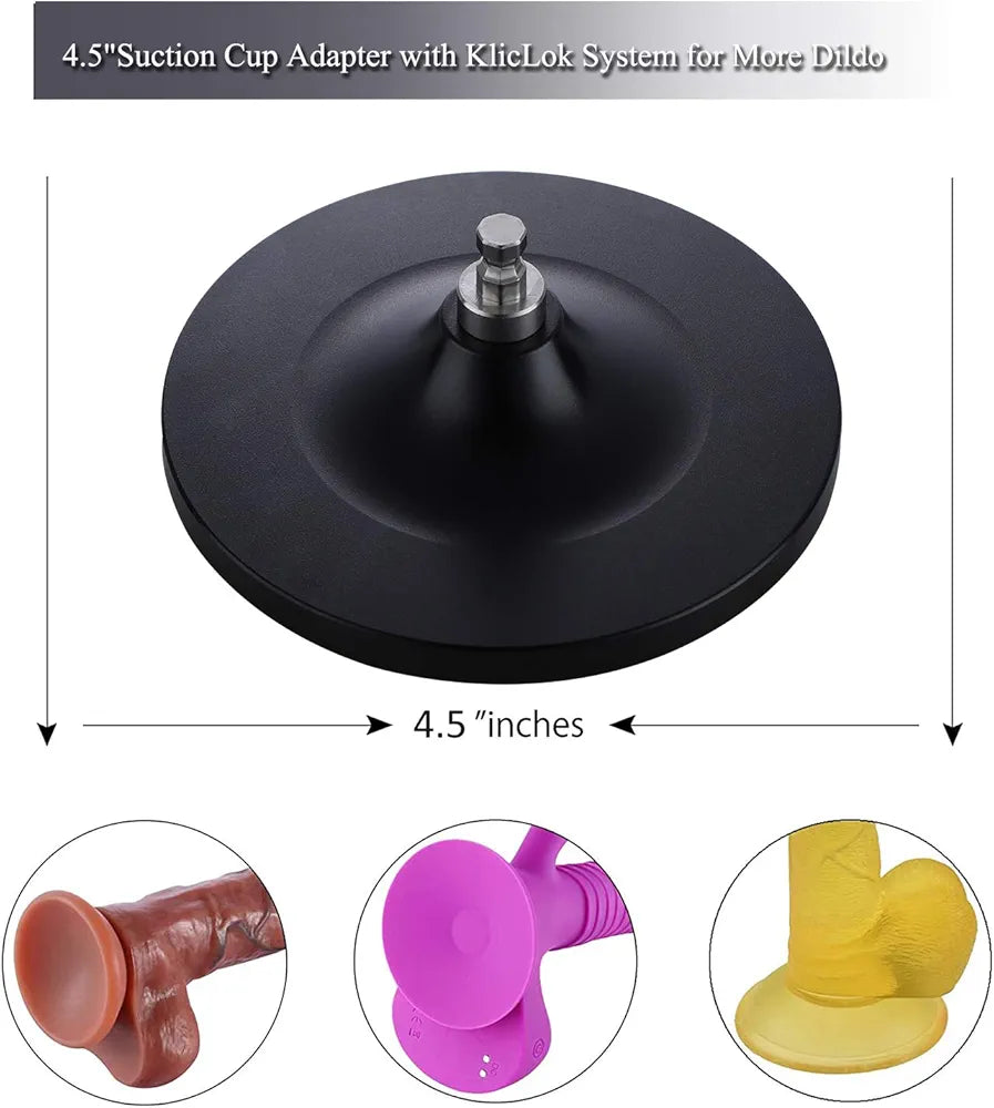 Hismith 4.5-Inch Suction Cup Adapter with KlicLok System - Universal Dildo Holder Attachment
