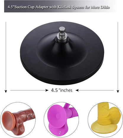 Hismith 4.5-Inch Suction Cup Adapter with KlicLok System - Universal Dildo Holder Attachment