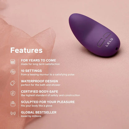 LELO Lily 3 Rechargeable Mini Bullet Vibrator - 10 Pleasure Settings, Dark Plum