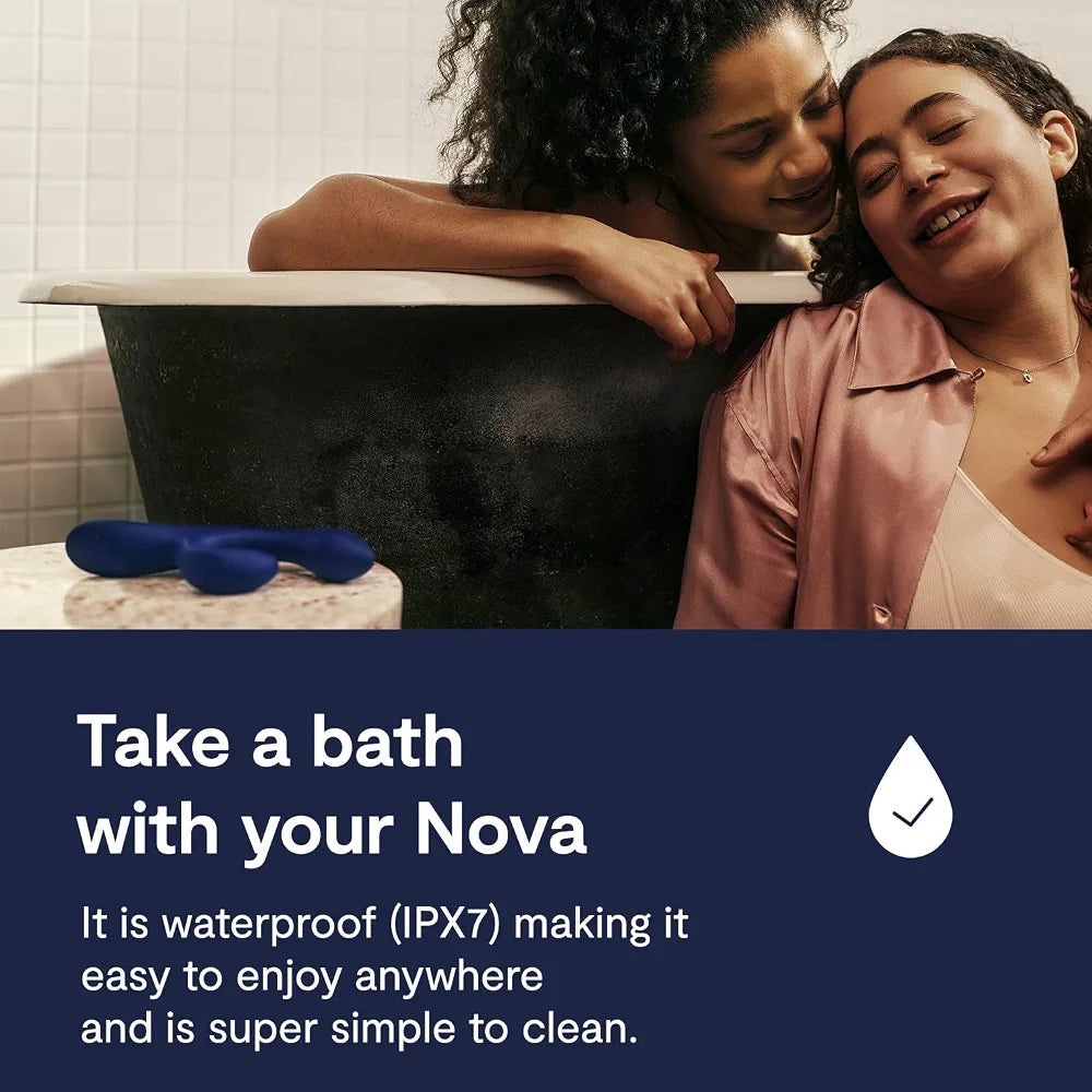 We-Vibe Nova 2 Dual Rabbit Vibrator: App-Controlled G-Spot & Clitoral Stimulator with 10 Vibration Modes - Blue