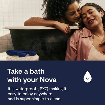 We-Vibe Nova 2 Dual Rabbit Vibrator: App-Controlled G-Spot & Clitoral Stimulator with 10 Vibration Modes - Blue
