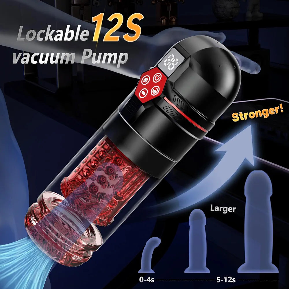 Mrgras AI-Sync Male Masturbator with Vacuum Pump, 12 Suction Levels, 7 Thrusting, Rotating, and Vibrating Modes