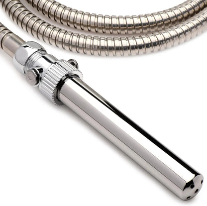 CLEANSTREAM Stainless Steel Enema Nozzle with Push Valve - Rust-Free Colon Cleansing Attachment for Standard Hoses
