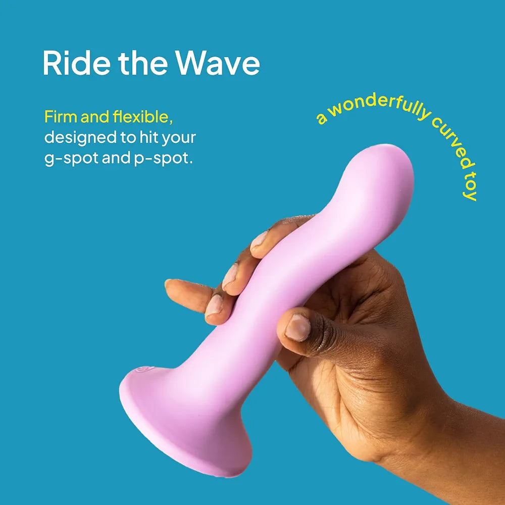 Hello Cake Pretty Big Dil: 6.6-inch Curvy Wavy Silicone G-Spot and P-Spot Dildo with Suction Base