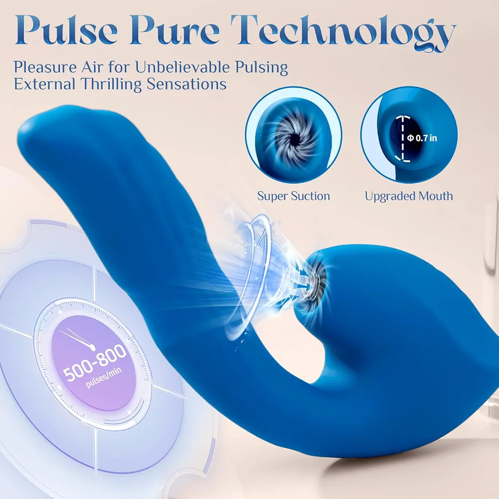 Premium Liquid Silicone Rabbit Vibrator with 10 Suction, 10 Vibration, and 7 Thrusting Modes for Couples