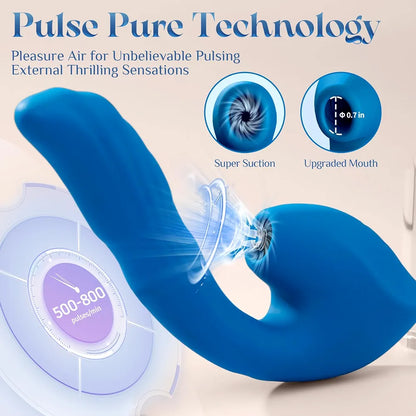 Premium Liquid Silicone Rabbit Vibrator with 10 Suction, 10 Vibration, and 7 Thrusting Modes for Couples